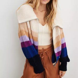 Aerie Double Zip Cardigan